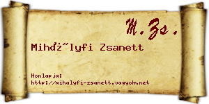 Mihályfi Zsanett névjegykártya